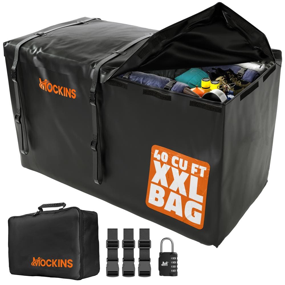 40 cu. Ft. Waterproof Cargo Carrier Bag 70 in. x 33 in. x 30 in. Hitch Bag with Lock, Straps and Carry Bag - Hercitys