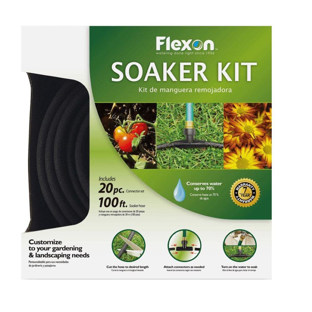 3/8 in. Dia x 100 ft. 20-Piece Garden Soaker Hose Kit - Hercitys