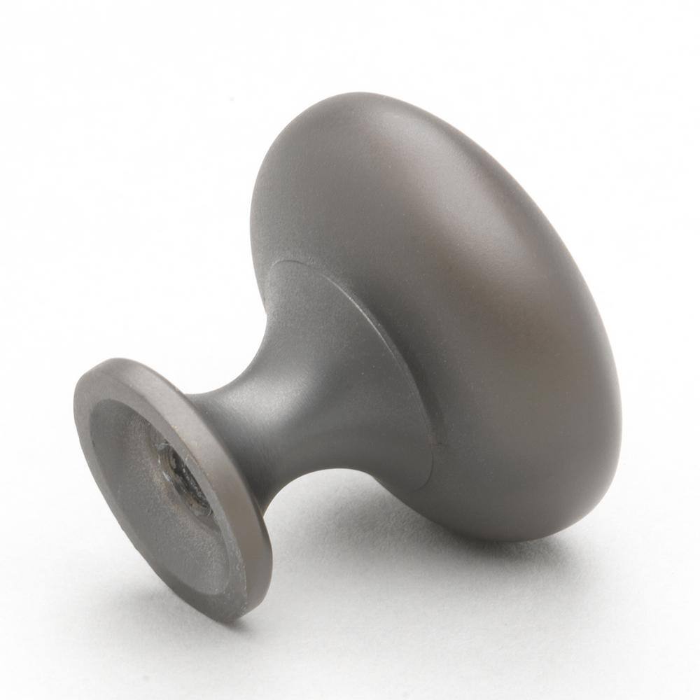 1-1/8 in. Graphite Finish Classic Round Solid Cabinet Knobs (10-Pack) - Hercitys