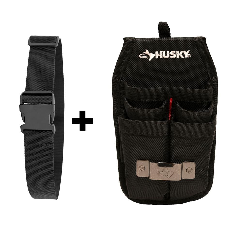 2 in. Quick Release Work Tool Belt with 5.5 in. 4-Barrel Tool Belt Pouch - Hercitys