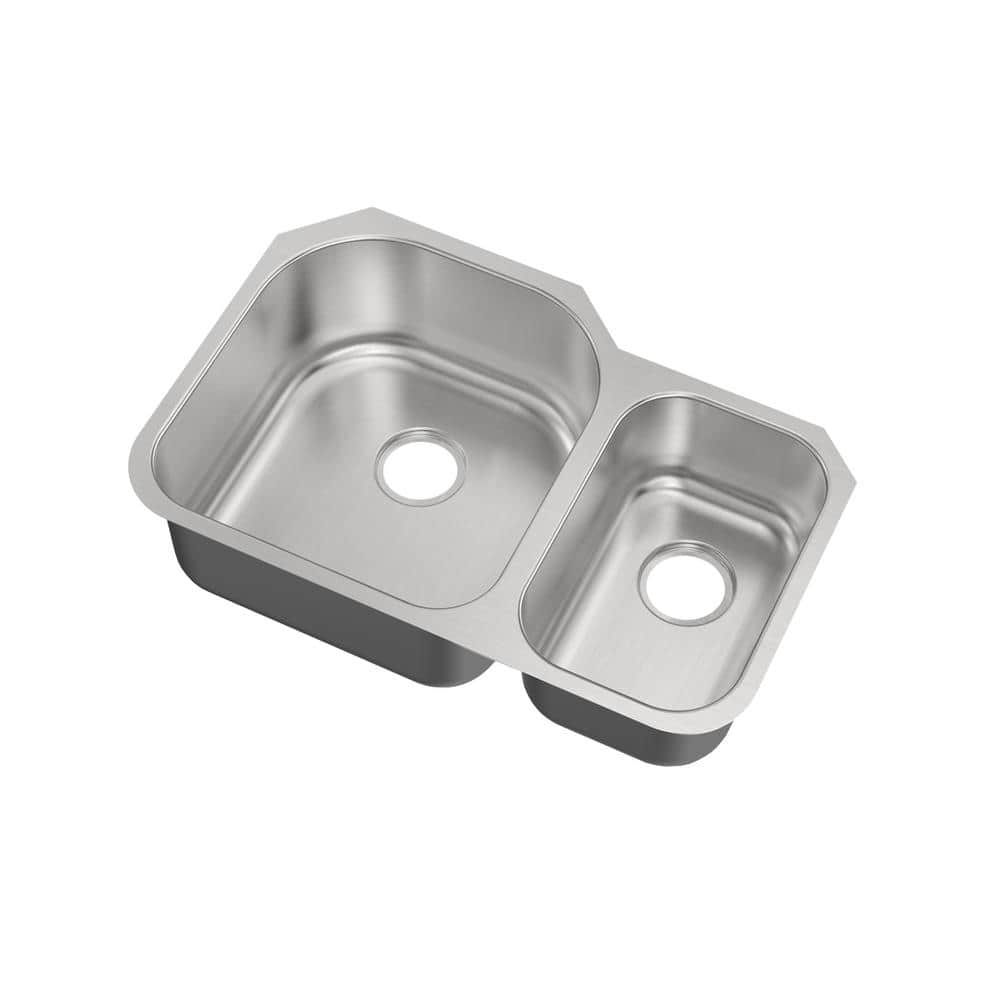 32 in. Undermount 70/30 Double Bowl 18 Gauge Stainless Steel Kitchen Sink - Hercitys