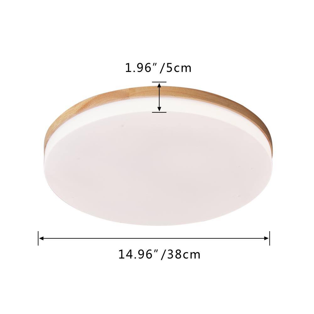 15 in. 1-Light White Creative Design Simple Circle 25-Watt Integrated LED Flush Mount Ceiling Lighting - Hercitys