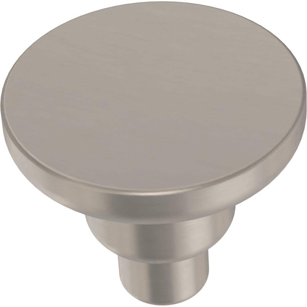 10-Pack Art Deco Streamline Round 1-3/16 in. (30 mm) Modern Satin Nickel Cabinet Knobs - Hercitys