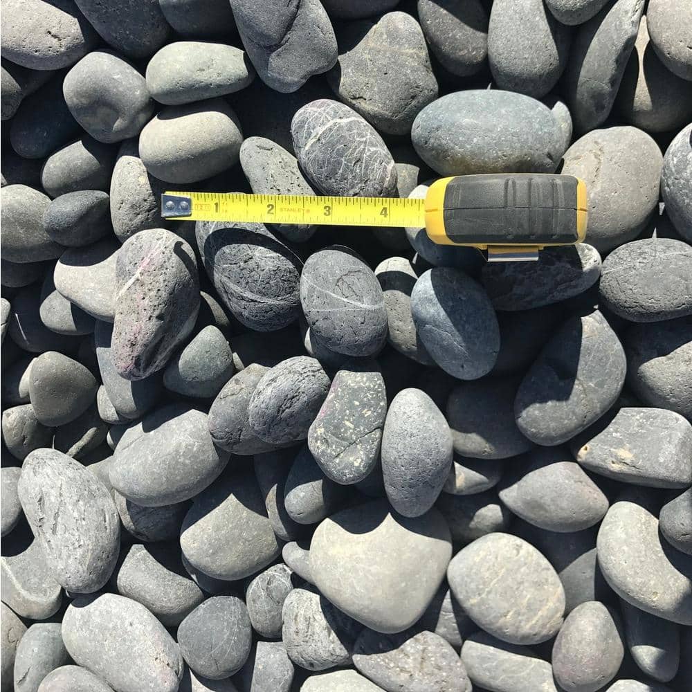 0.50 cu. ft. 40 lbs. 1 in. to 3 in. Medium Black Mexican Beach Pebble - Hercitys