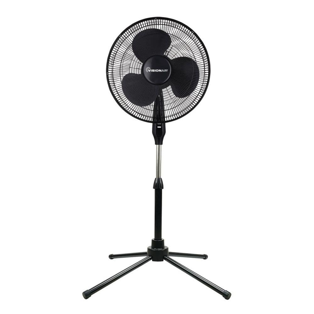 16″ Oscillating Pedestal Fan Black - Hercitys