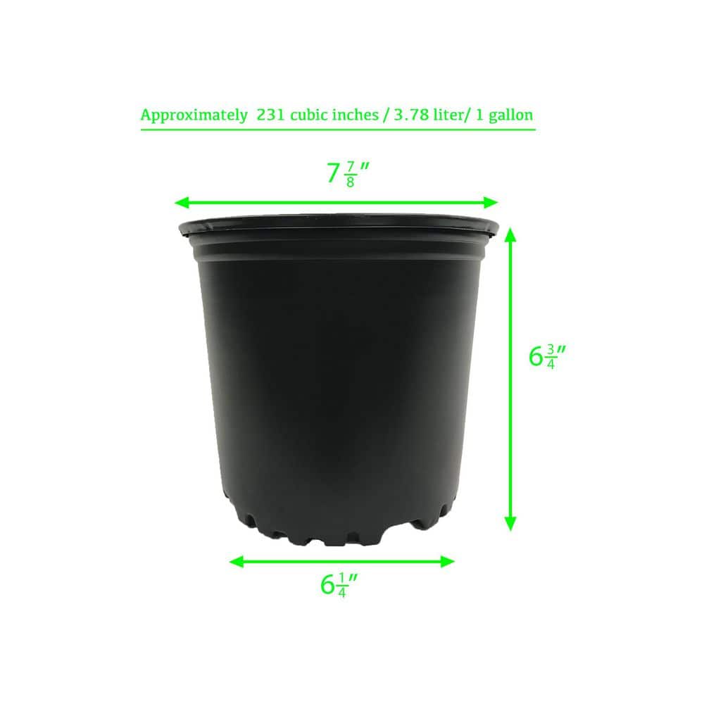 1 Gal. Plastic Nursery Pots with Saucers (5-Pack) - Hercitys