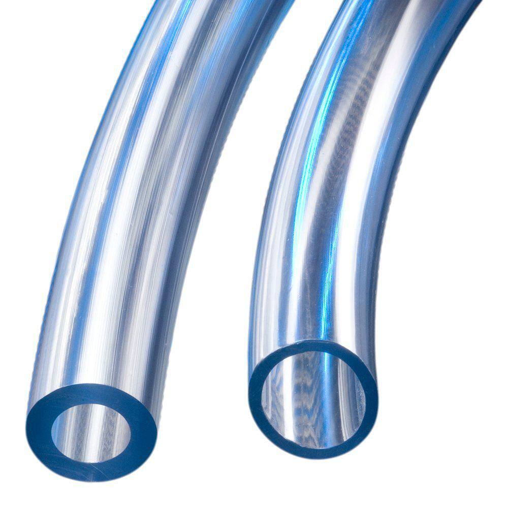 1/2 in. I.D. x 3/4 in. O.D. x 100 ft. Crystal Clear Flexible Non-Toxic, BPA Free Vinyl Tubing - Hercitys