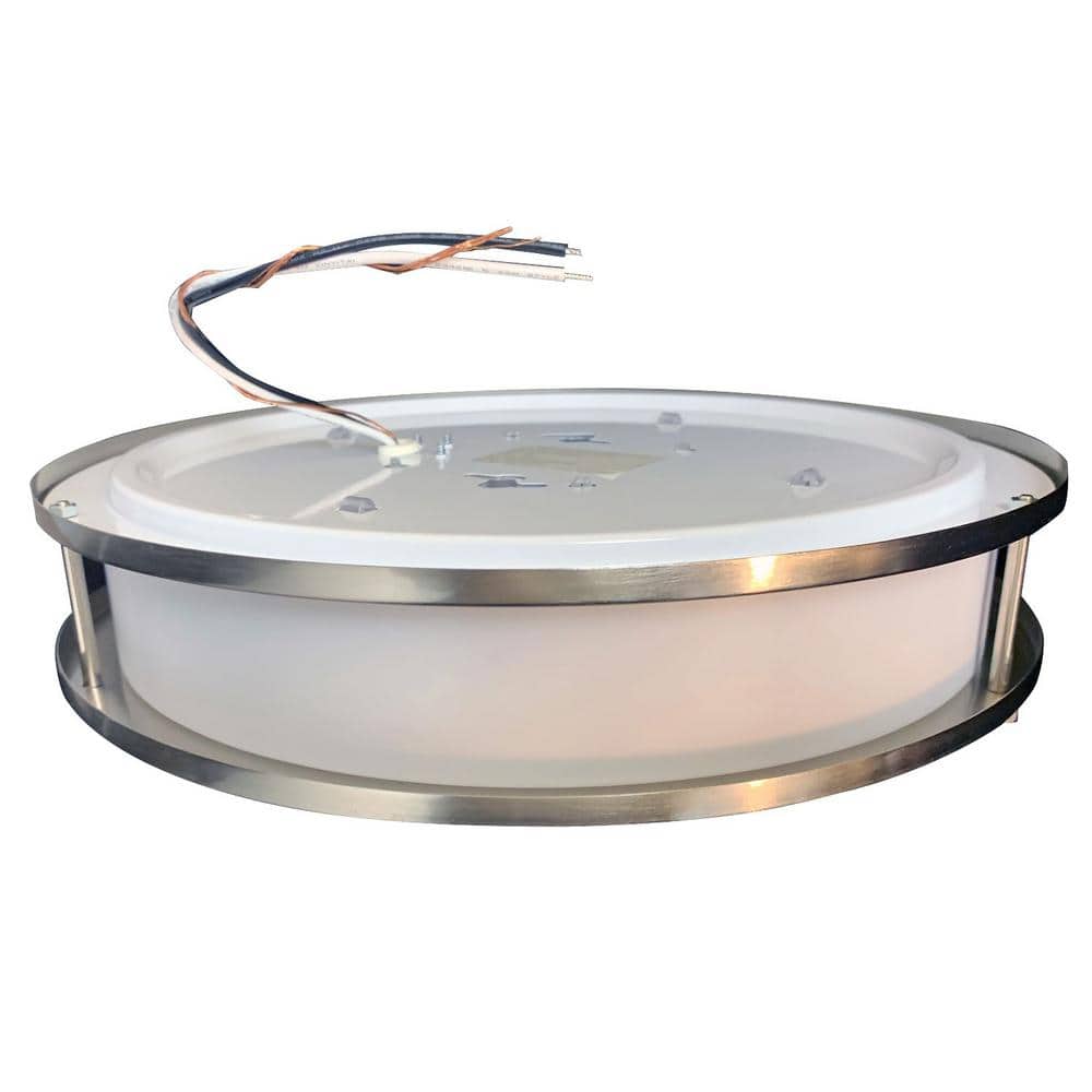 14 in. Brushed Nickel Selectable LED Flush Mount 2700/3000/3500/4000/5000K 90261 - Hercitys