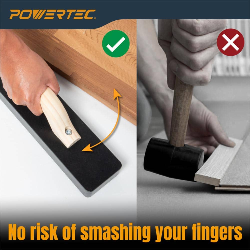 3-1/4 in. W x 15.5 in. L Tapping Block for Vinyl, Hammer-Free, for Laminate, LVP, Hardwood, Engineered Wood, LVT - Hercitys