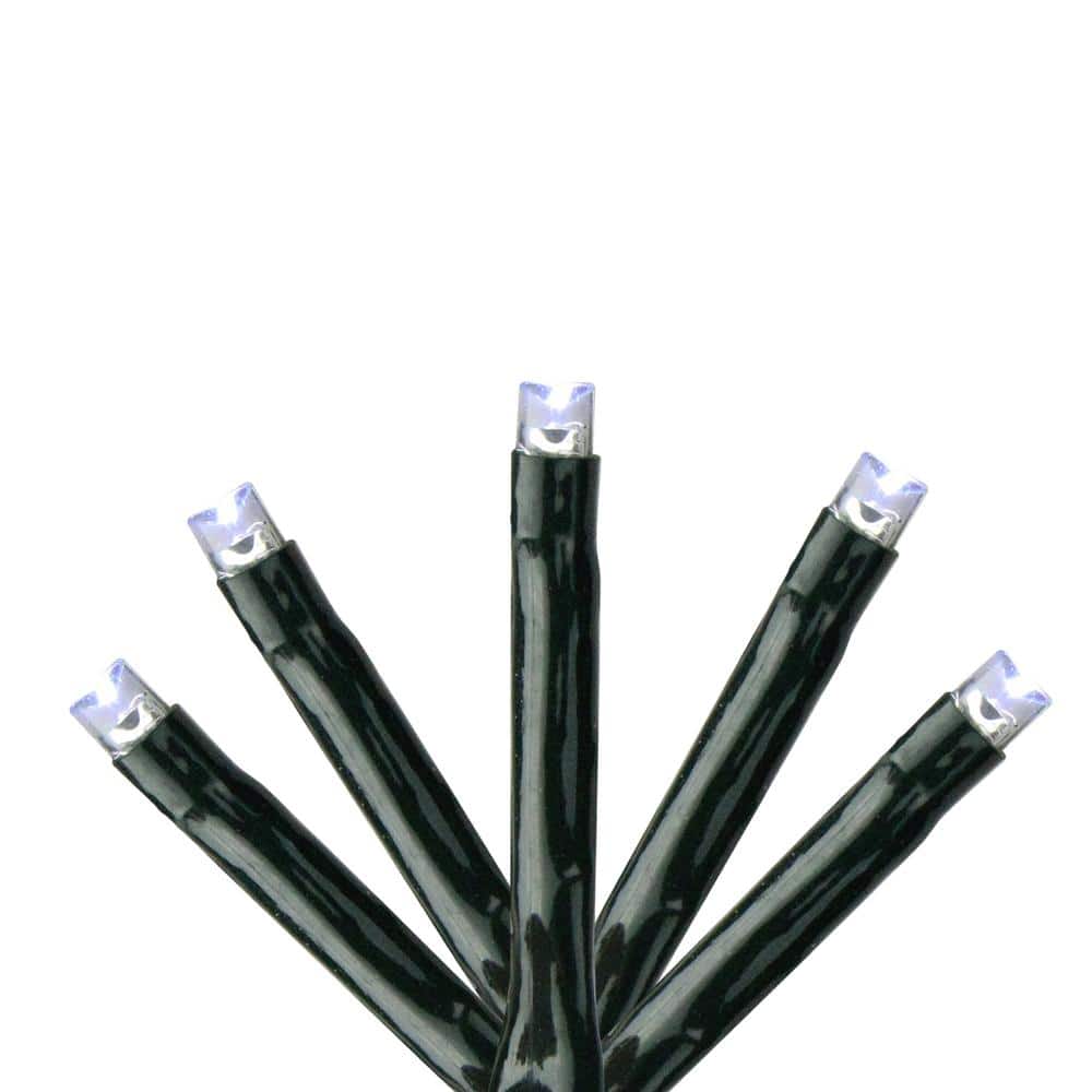 223-Light LED Cool White 8-Function Twinkle 1-2 Glow Lights with 17 ft. Green Wire - Hercitys