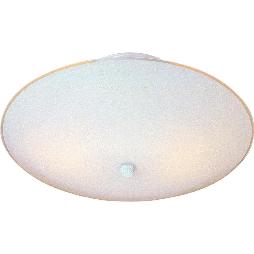 2-Light White Semi-Flush Mount - Hercitys