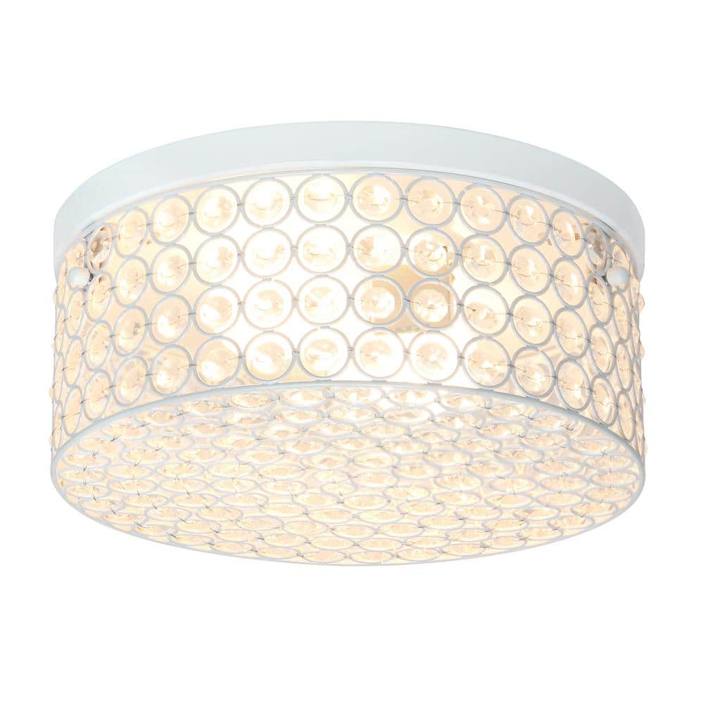 12 in. 2-Light White Round Ceiling Flush Mount - Hercitys