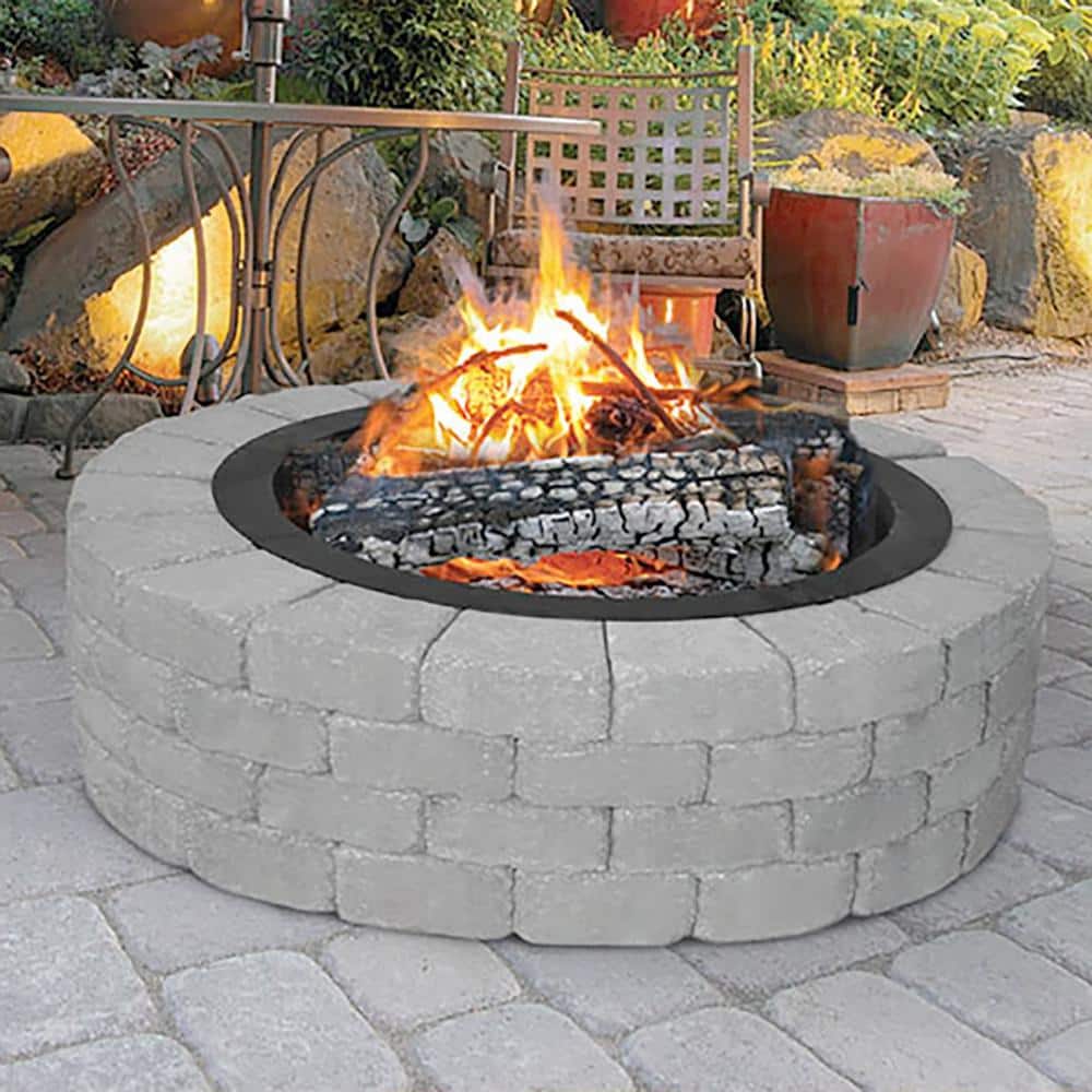 36 in. x 10 in. Round Steel Wood Fire Pit Ring with 0.8 mm Steel - Hercitys