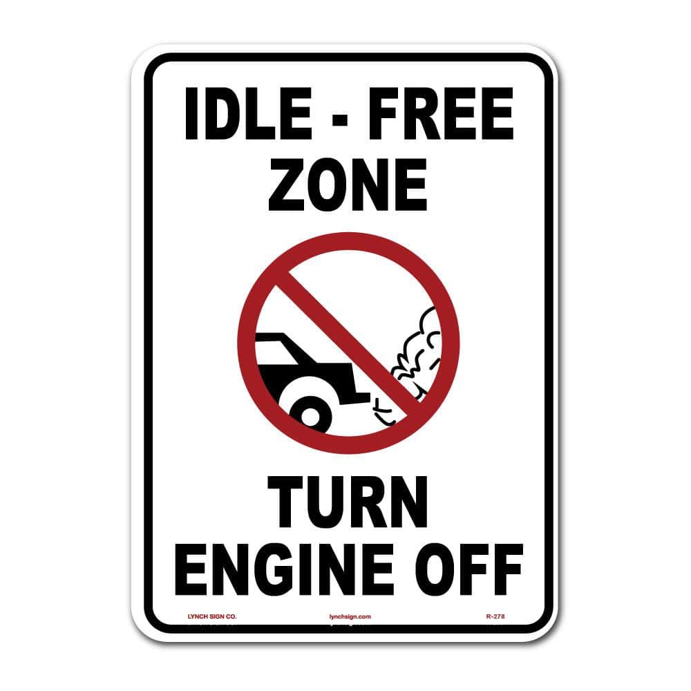 10 in. x 14 in. Idle Free Zone Sign Printed on More Durable Thicker Longer Lasting Plastic Styrene - Hercitys