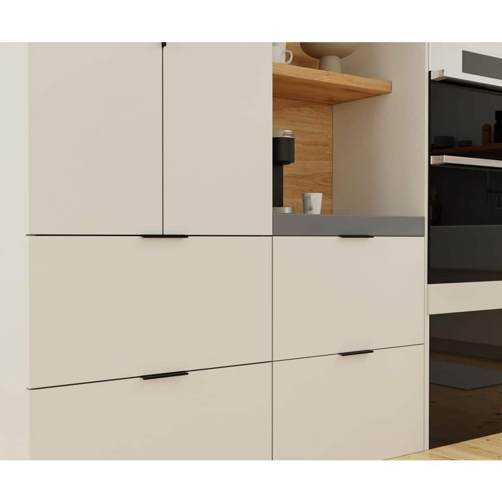 10-Pack Ethan 4 in. (102 mm) Center-to-Center Matte Black Edge Drawer Pull - Hercitys