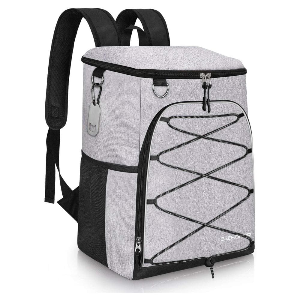 25 Liters Insulated Cooler Backpack Leakproof Soft-Side Cooler Lightweight for Picnic, Fishing, Hiking & Camping, Gray - Hercitys
