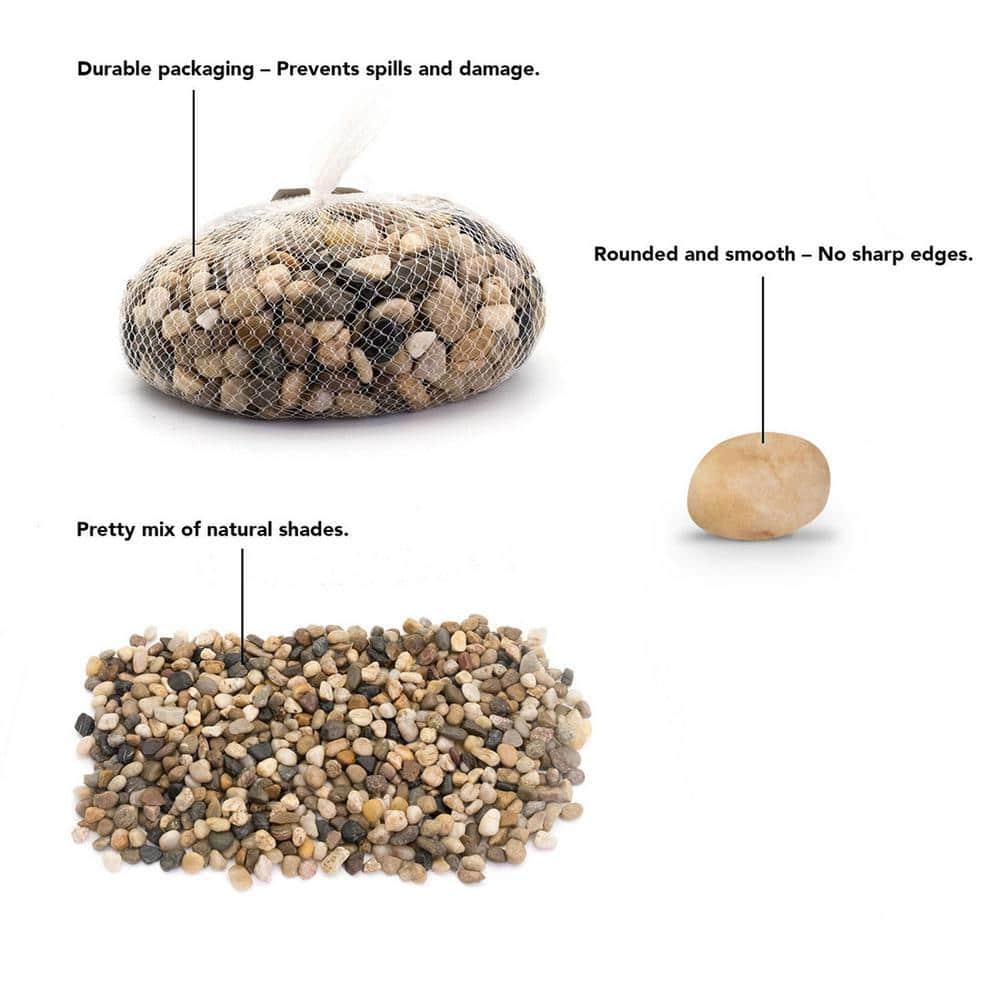 0.1 cu. ft. Multi-Colored Small Decorative Pebbles 5 lbs. 0.25 in.-1.5 in. Landscape Rocks - Hercitys