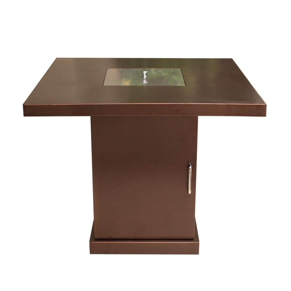 30 in. x 30 in. Propane Fire Pit in Hammered Bronze - Hercitys