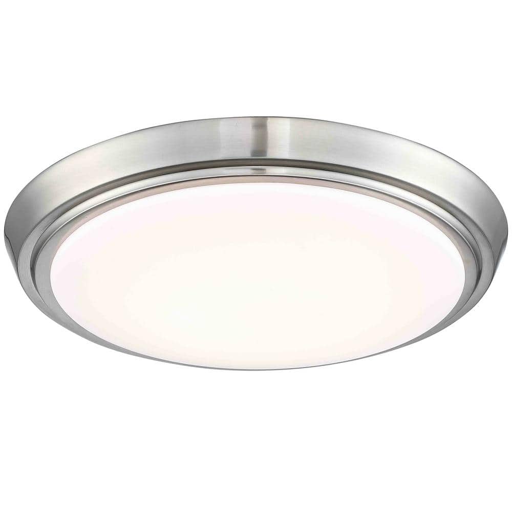 11 in. 1-Light Brushed Nickel Dimmable LED Flush Mount Ceiling Light - Hercitys