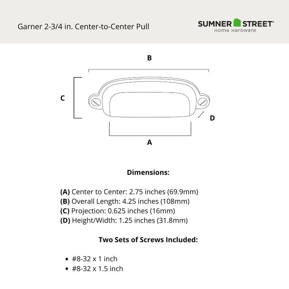 10-Pack Garner 2-3/4 in. (70 mm) Center-to-Center Traditional Satin Brass Cup Drawer Pull - Hercitys