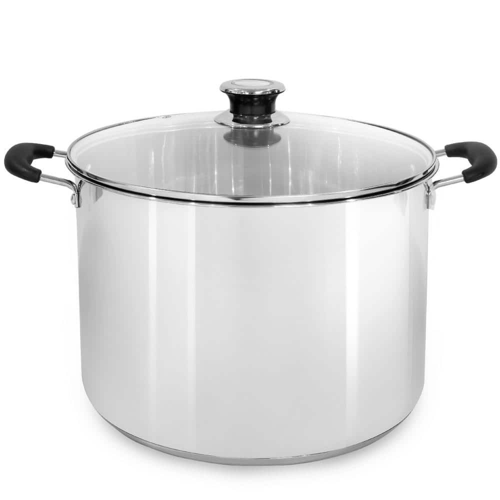 20 qt. Stainless Steel Water Bath Canner Canning and Preserving with Tempered Glass Lid - Hercitys