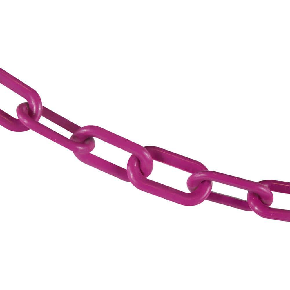 2 in. (#8, 51 mm) x 10 ft. Plastic Safety Chain in Magenta - Hercitys