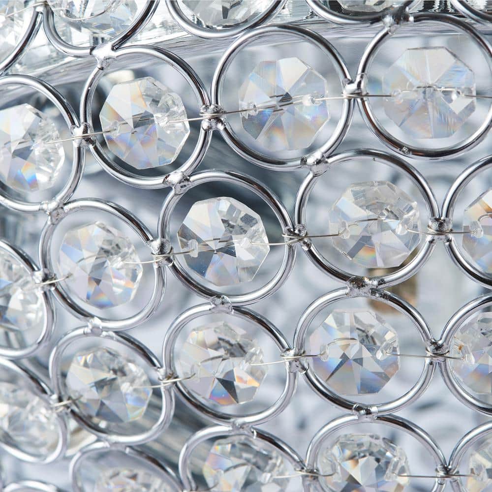 12 in. 2-Light Chrome Crystal Flush Mount - Hercitys