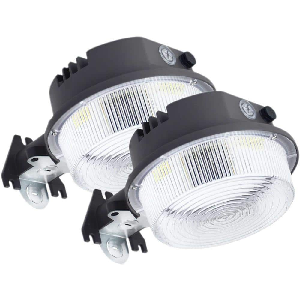 250-Watt Equivalent Integrated LED Bronze Weather Resistant 4000 Lumens LED Barn Light Dusk to Dawn ETL Listed (2-Pack) - Hercitys
