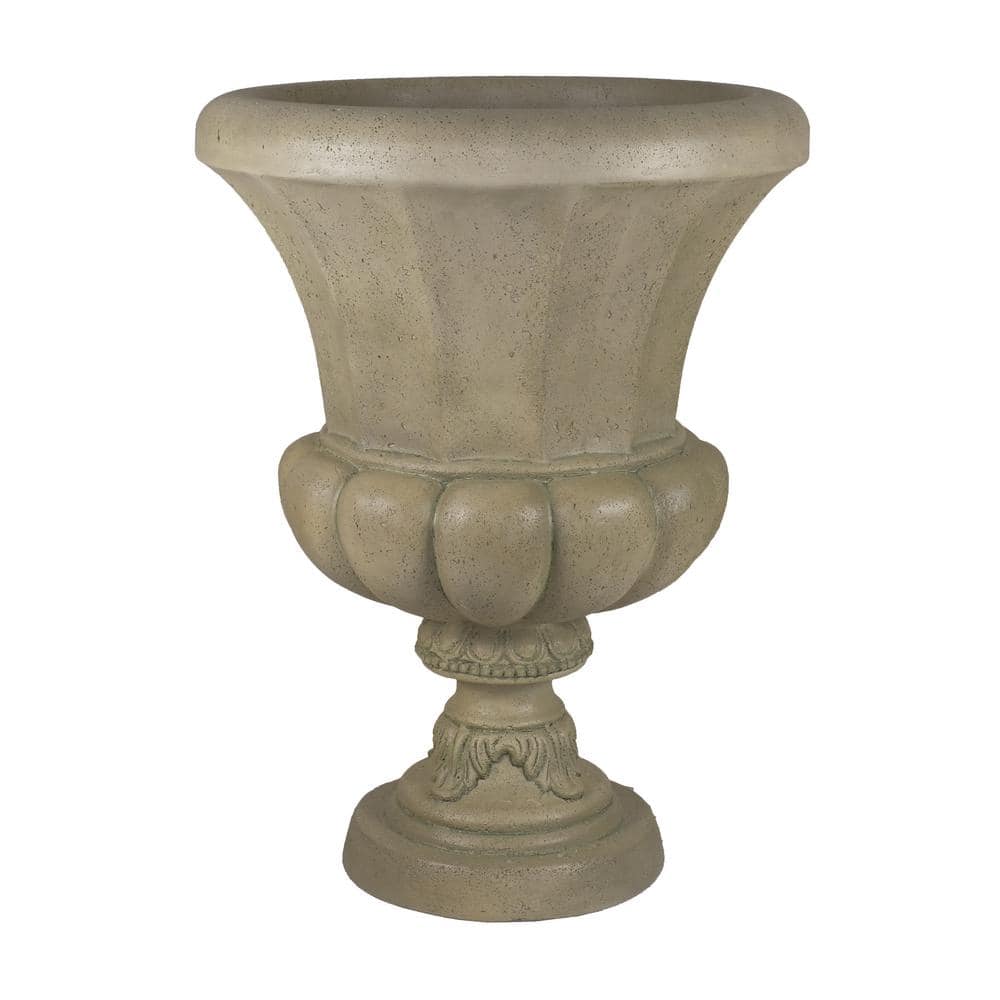 21.5 in. W x 28 in. H Aged Granite Stone Veranda Urn - Hercitys