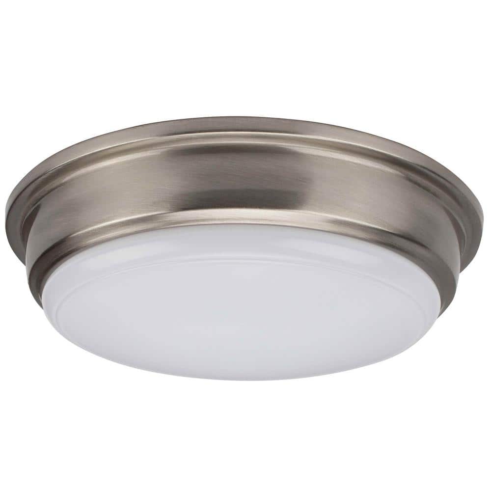 13 in. 1-Light Brushed Nickel LED Flush Mount - Hercitys