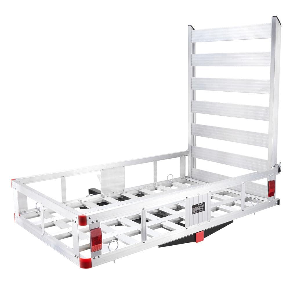 50 x 29.5 x 8.7 in. Hitch Cargo Carrier, 500 lbs. Capacity Trailer Hitch Mounted Cargo Basket, Aluminum Luggage Rack - Hercitys