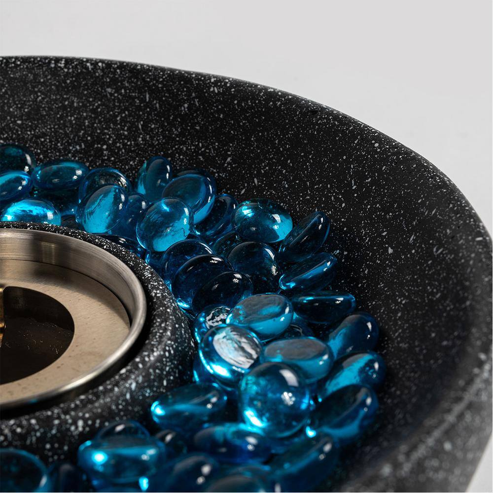 10.63 in. x 10.63 in. x 5.12 in. Black Ethanol Fuel Concrete Tabletop Fire Pit, Personal Fireplace Mini Fire Pit - Hercitys