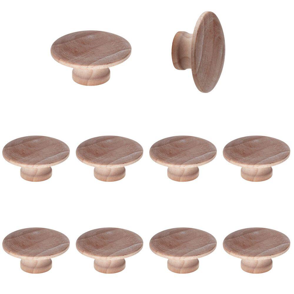 10-Pack Unfinished Birchwood 1-13/16 in. (46 mm) Casual Round Cabinet Knob - Hercitys
