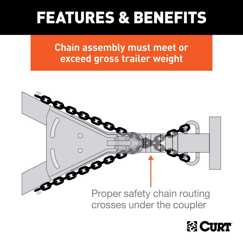 35″ Safety Chain with 1 Clevis Hook (11,700 lbs., Clear Zinc) - Hercitys