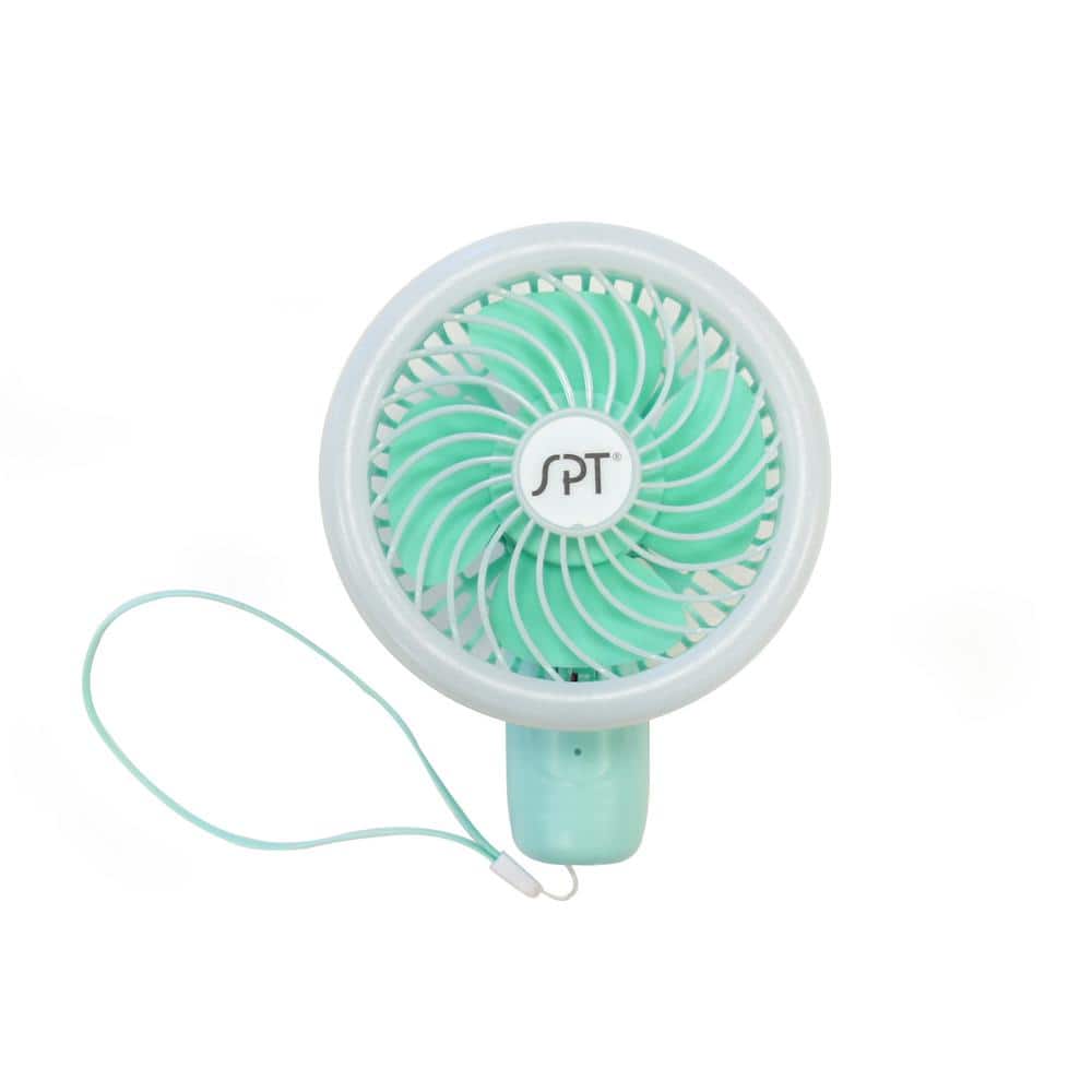 4.75 in. Handheld LED Personal Fan in Green - Hercitys