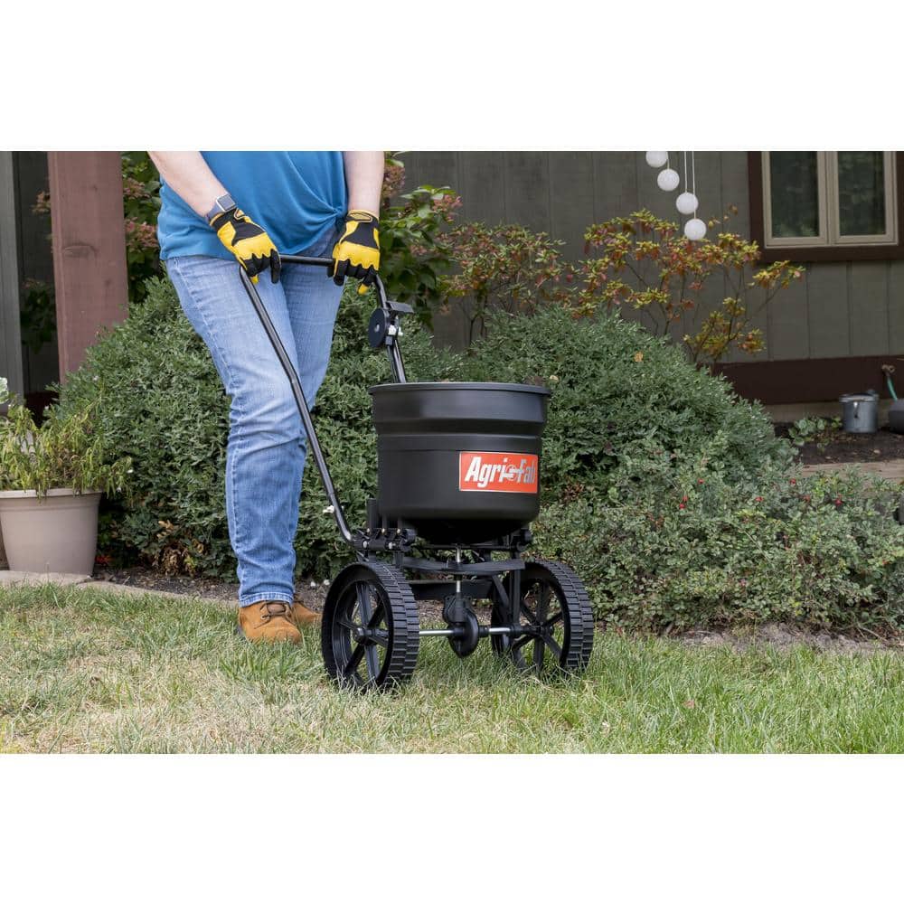 50 lbs. Capacity Side Deflector Push Broadcast Spreader for Seed, Fertilizer and Ice Melt - Hercitys