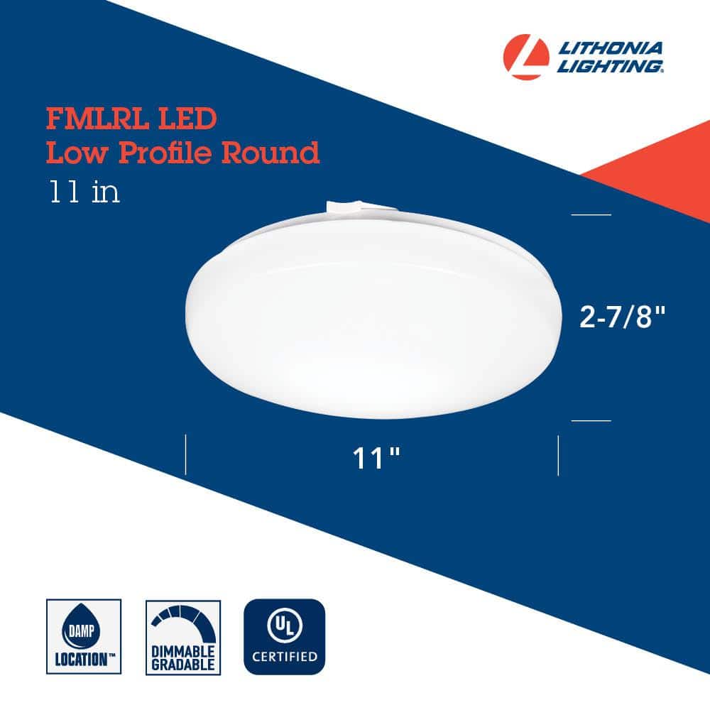 11 in. White LED Round Flush Mount - Hercitys
