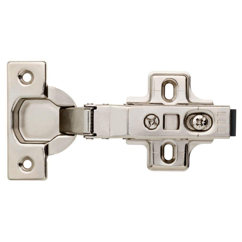 5 Pair Framelesss 35 mm 110-Degree Full Overlay Soft Close Nickel Cabinet Hinge (10 Pieces) - Hercitys