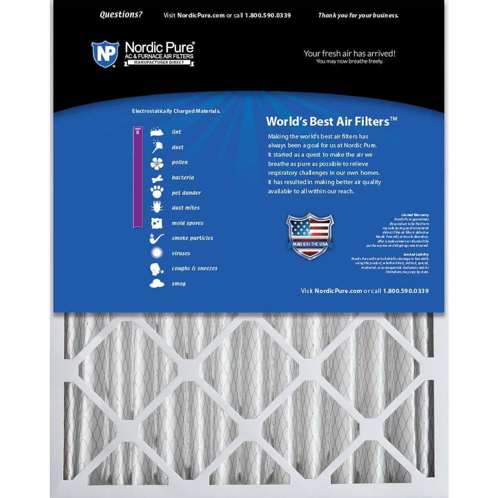 20 in. x 25 in. x 4 in. Dust Reduction Pleated MERV 8 Air Filter (2-Pack) - Hercitys