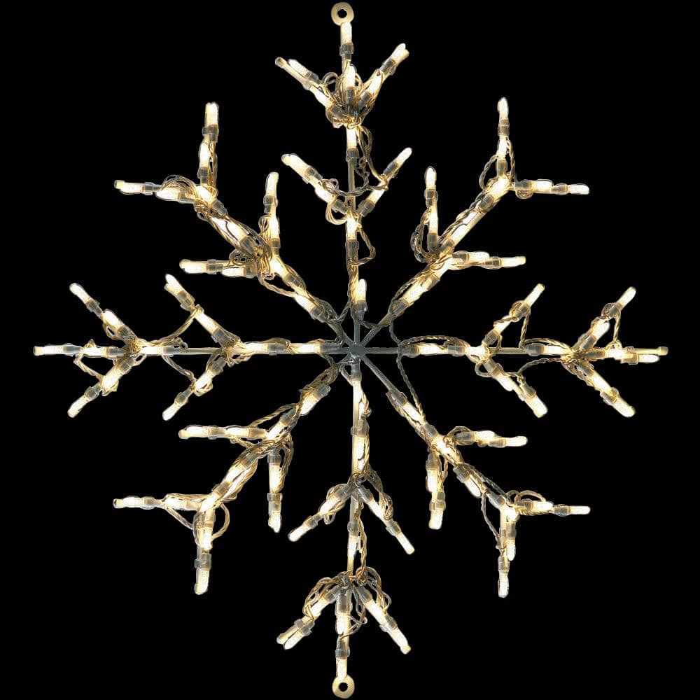 2.5 ft. 100-Light LED Warm White Snowflake Novelty Light - Hercitys