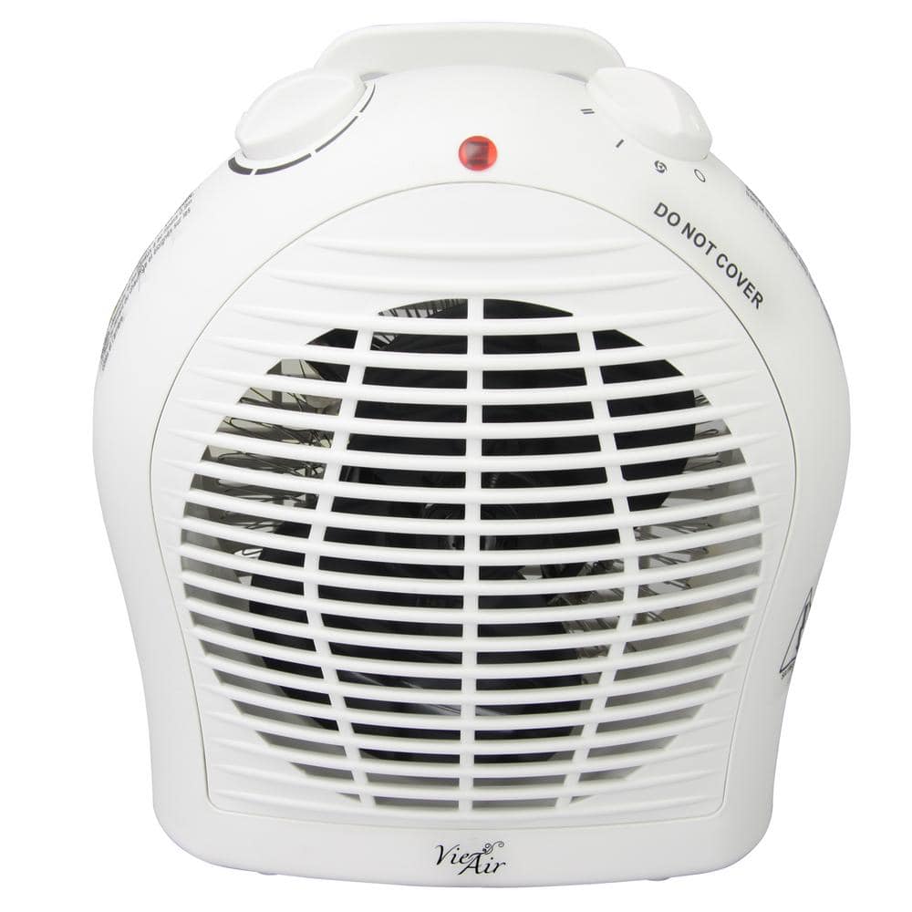 1,500-Watt 2-Settings Electric Portable Fan Heater with Adjustable Thermostat - Hercitys