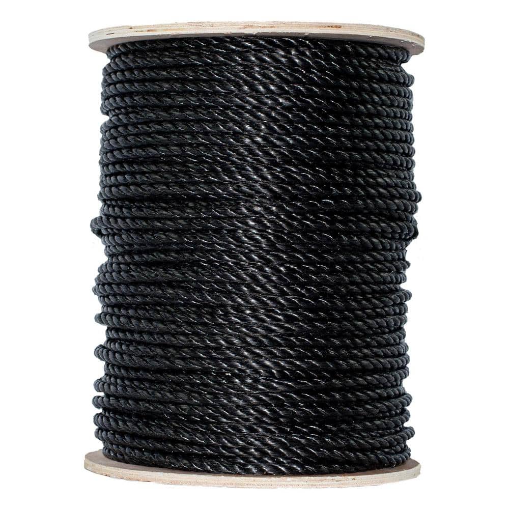 5/8 in. x 400 ft. – Twisted Black Polypropylene All Purpose Rope - Hercitys