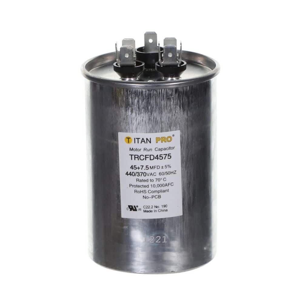 45+7.5 MFD 440/370V Dual Voltage Round Run Capacitor - Hercitys