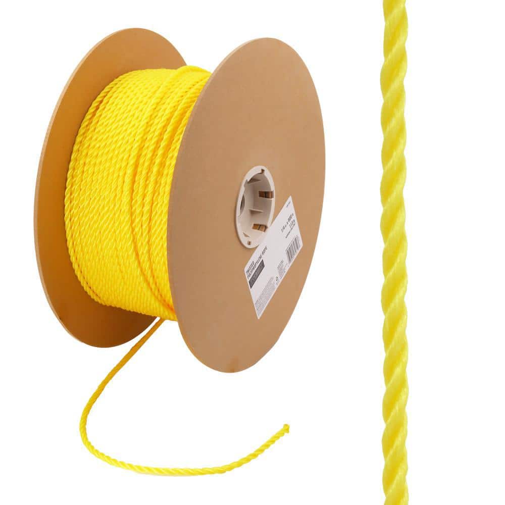 1/4 in. x 1 ft. Yellow Twisted Polypropylene Rope - Hercitys
