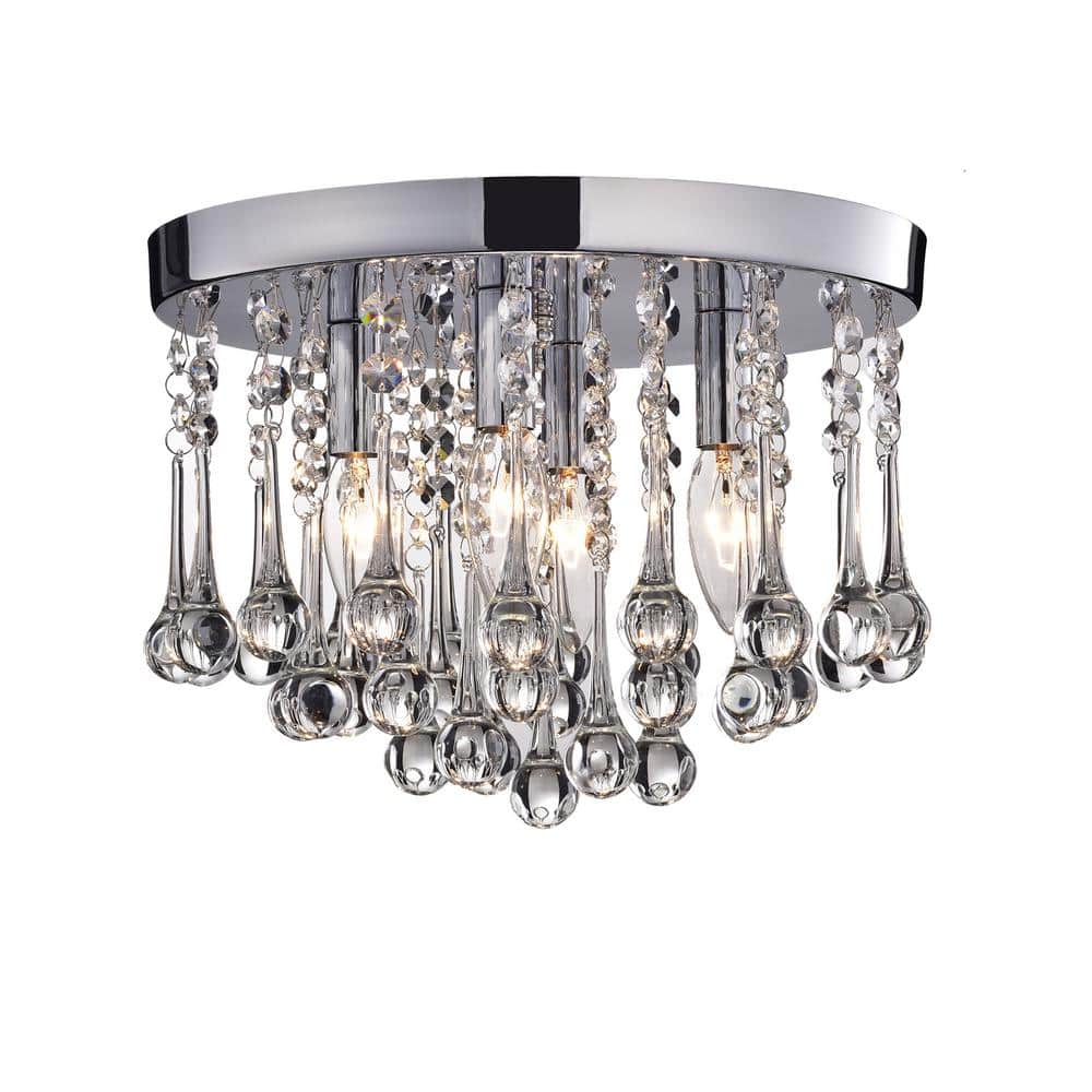 11.8 in 4-Light Chrome Flush Mount - Hercitys