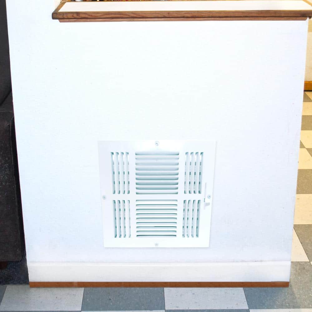 10 in. x 10 in. 4-Way Steel Wall/Ceiling Register, White - Hercitys