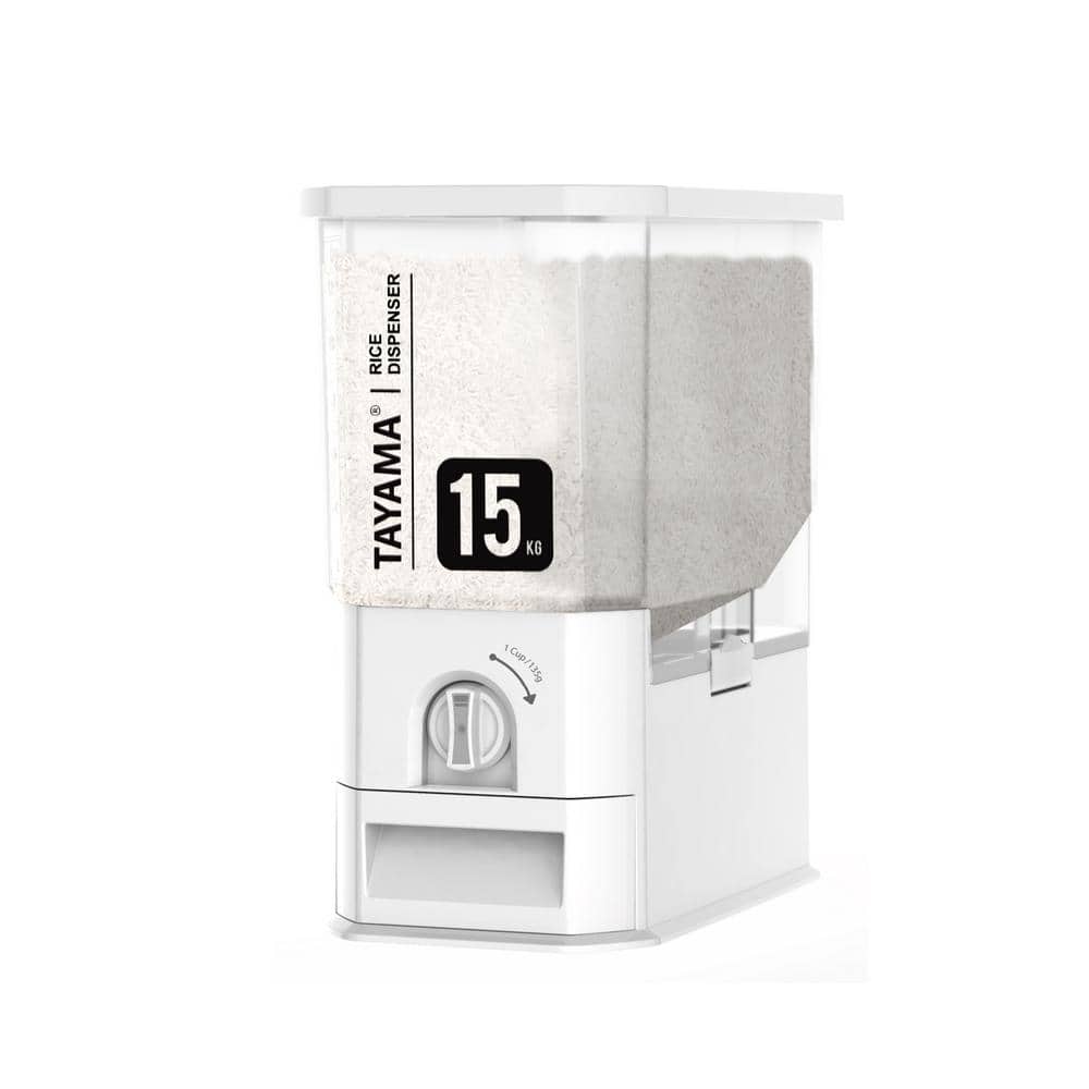 33 lbs. Capacity Rice Dispenser Grain Storage Container - Hercitys