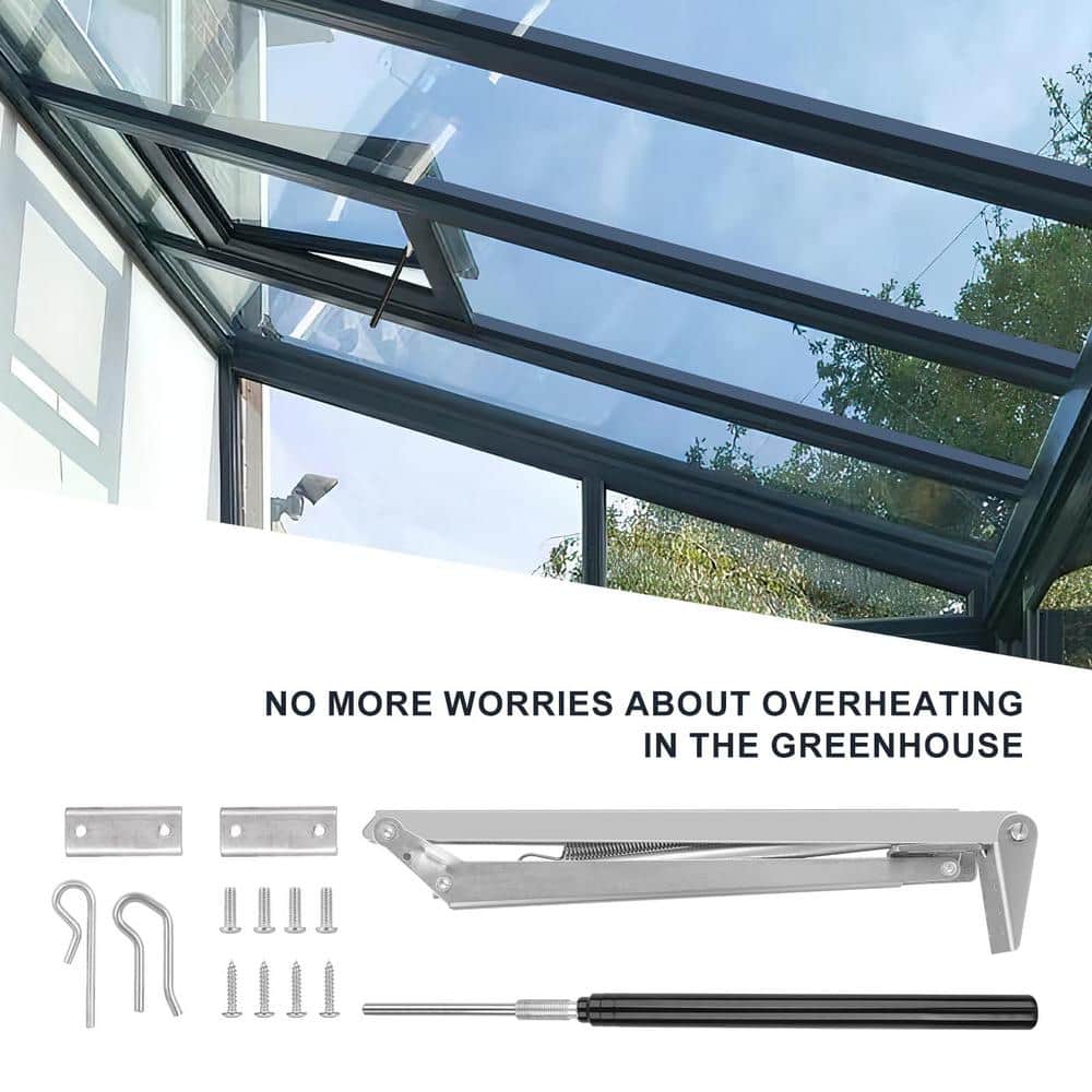 11 in. x 1.4 in. Greenhouse Vent Automatic Opener Solar Heat Sensitive, Auto Roof Vent Opener (2-Piece) - Hercitys
