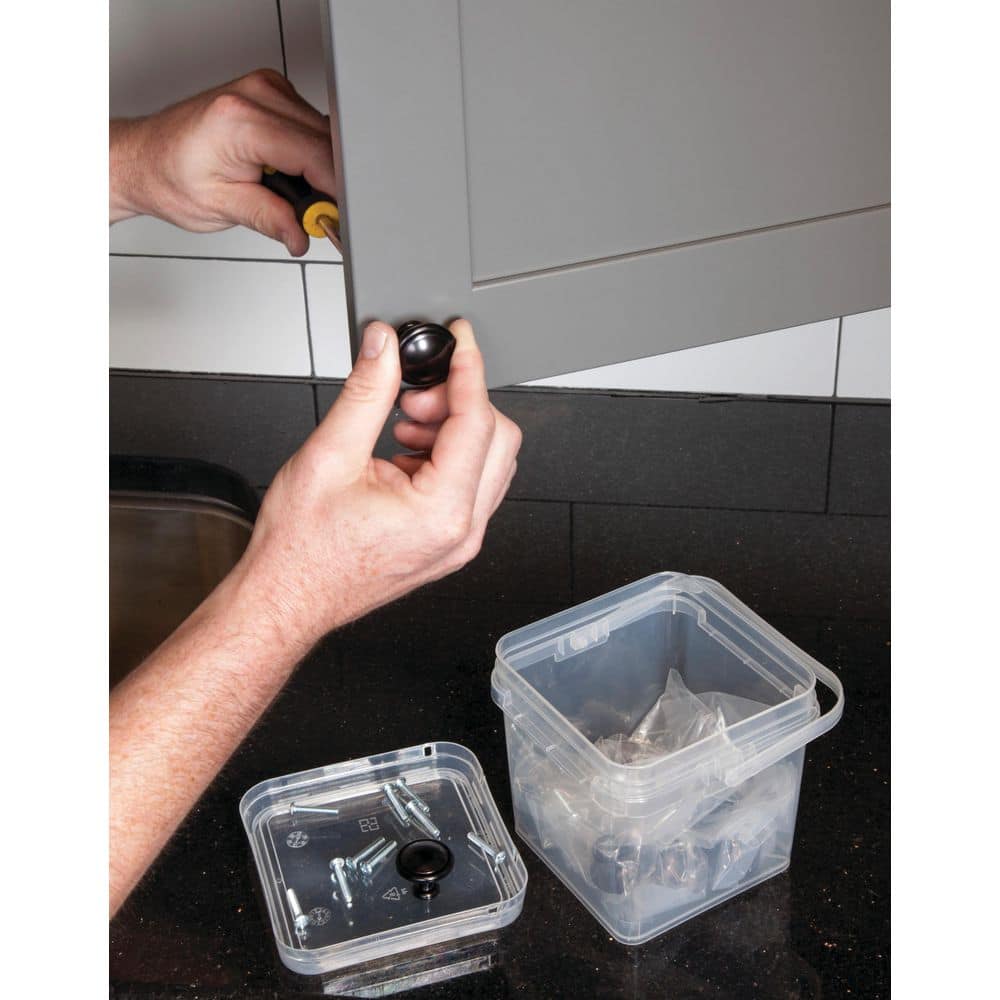 10-Pack Ring Round 1-1/8 in. (29 mm) Classic Modern Gold Square Cabinet Knob - Hercitys