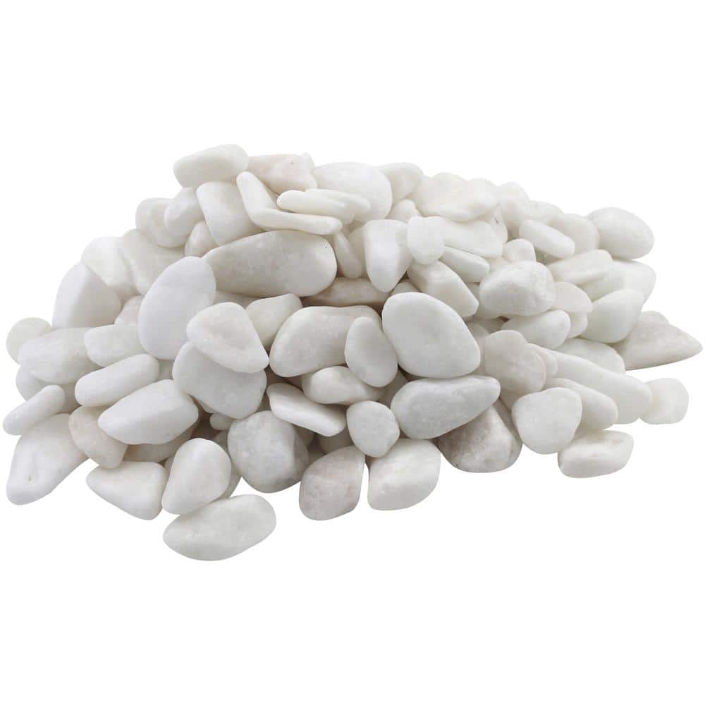 0.5 in. to 1.5 in., 20 lb. Small Snow White Pebbles - Hercitys